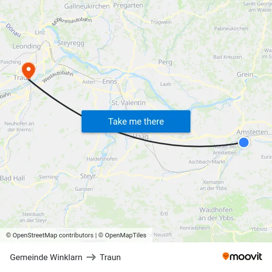 Gemeinde Winklarn to Traun map
