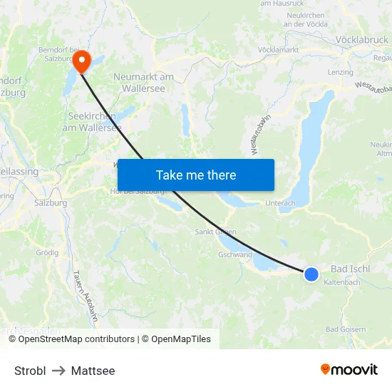 Strobl to Mattsee map