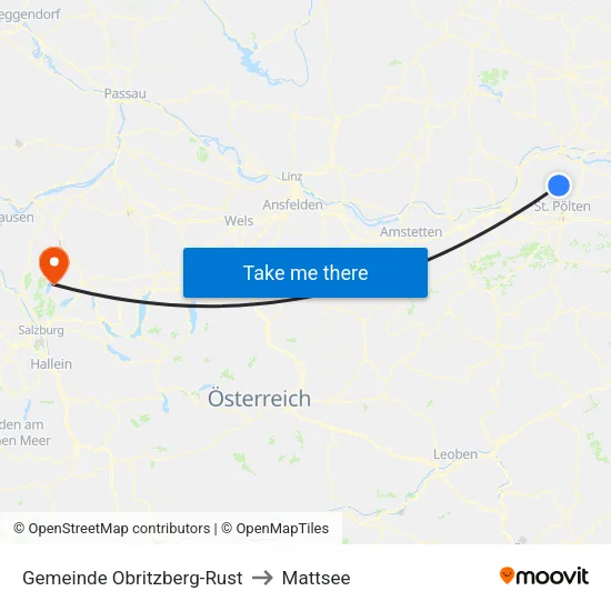 Gemeinde Obritzberg-Rust to Mattsee map