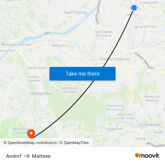Andorf to Mattsee map