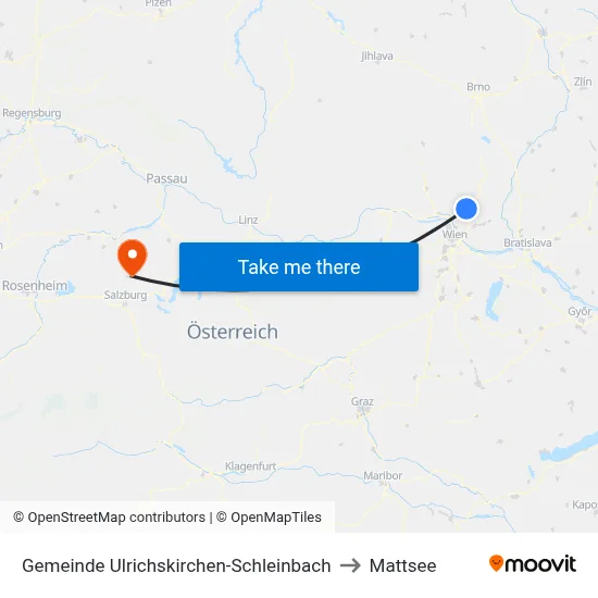 Gemeinde Ulrichskirchen-Schleinbach to Mattsee map