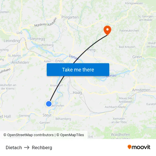 Dietach to Rechberg map