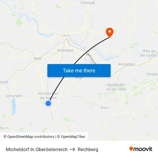 Micheldorf In Oberösterreich to Rechberg map
