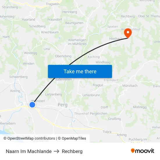 Naarn Im Machlande to Rechberg map