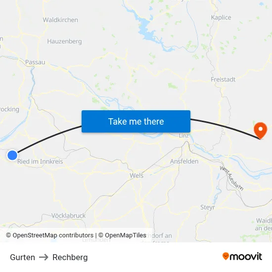 Gurten to Rechberg map