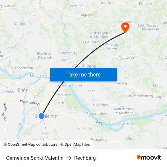 Gemeinde Sankt Valentin to Rechberg map