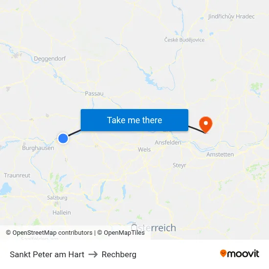 Sankt Peter am Hart to Rechberg map