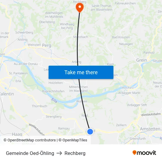 Gemeinde Oed-Öhling to Rechberg map