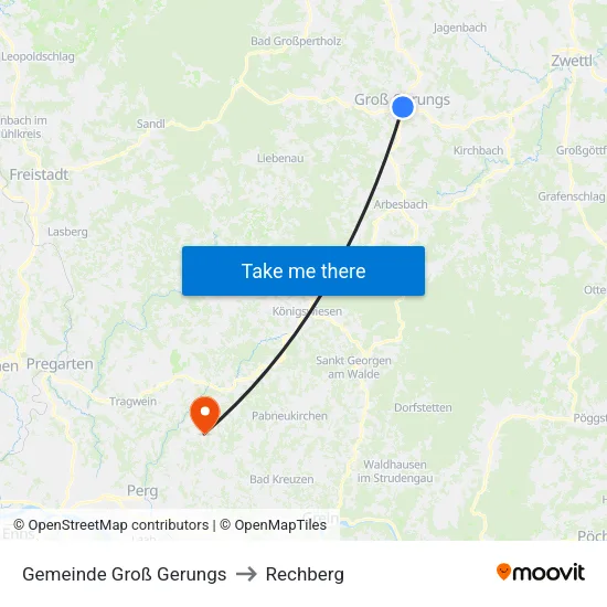 Gemeinde Groß Gerungs to Rechberg map
