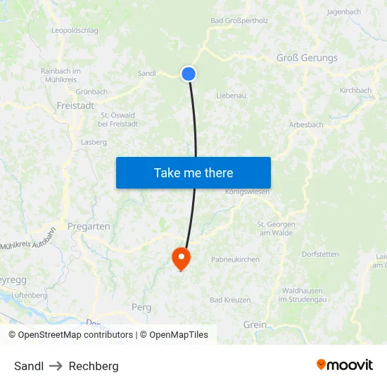Sandl to Rechberg map