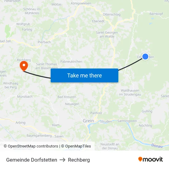 Gemeinde Dorfstetten to Rechberg map