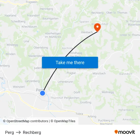 Perg to Rechberg map