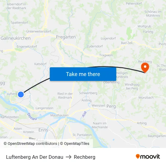 Luftenberg An Der Donau to Rechberg map