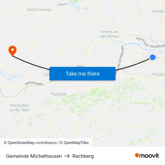 Gemeinde Michelhausen to Rechberg map