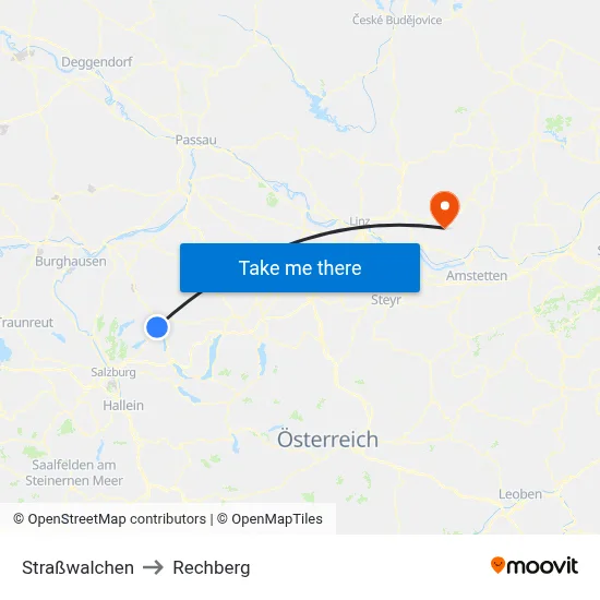 Straßwalchen to Rechberg map