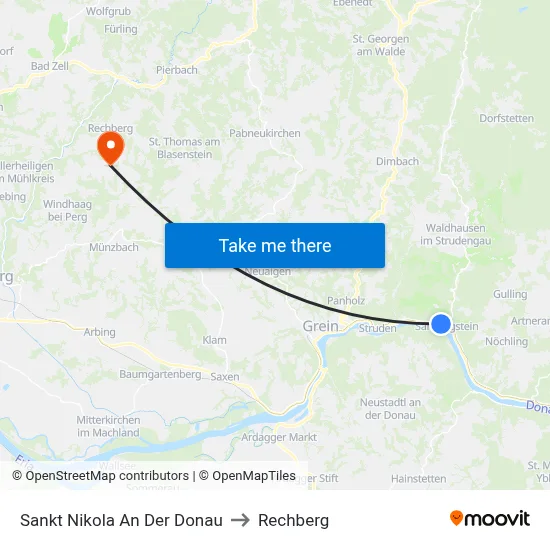 Sankt Nikola An Der Donau to Rechberg map