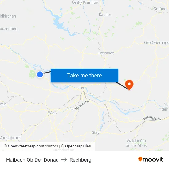 Haibach Ob Der Donau to Rechberg map