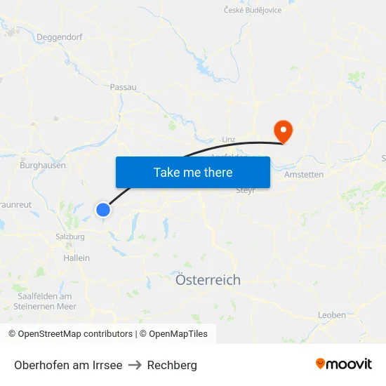 Oberhofen am Irrsee to Rechberg map