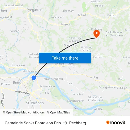 Gemeinde Sankt Pantaleon-Erla to Rechberg map