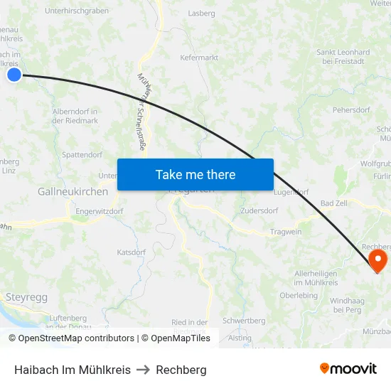 Haibach Im Mühlkreis to Rechberg map