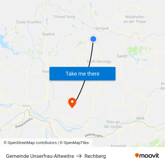 Gemeinde Unserfrau-Altweitra to Rechberg map