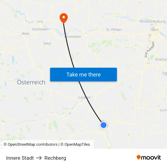 Innere Stadt to Rechberg map