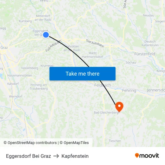 Eggersdorf Bei Graz to Kapfenstein map