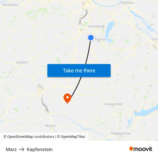 Marz to Kapfenstein map