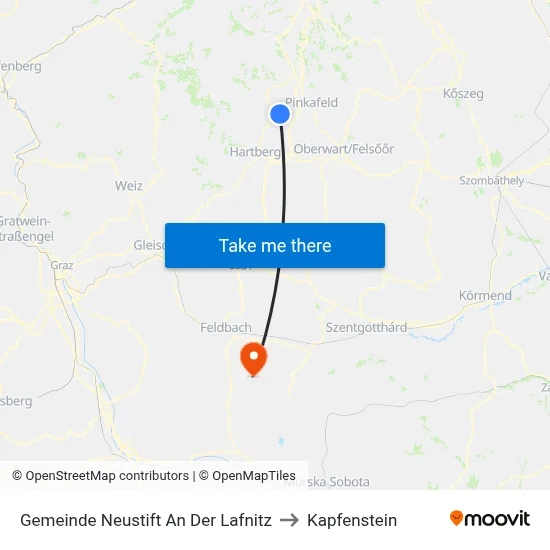 Gemeinde Neustift An Der Lafnitz to Kapfenstein map