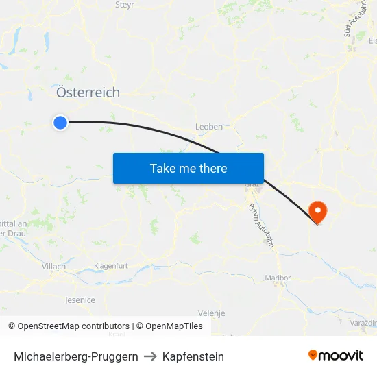 Michaelerberg-Pruggern to Kapfenstein map