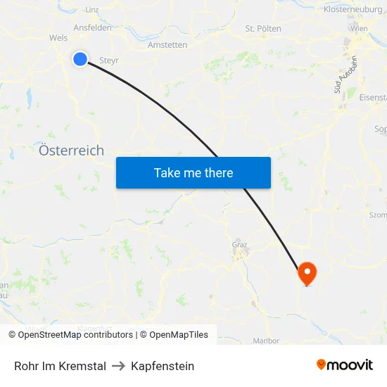 Rohr Im Kremstal to Kapfenstein map