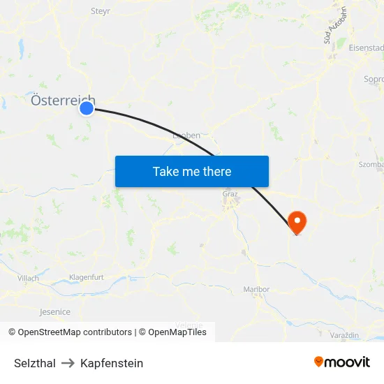 Selzthal to Kapfenstein map