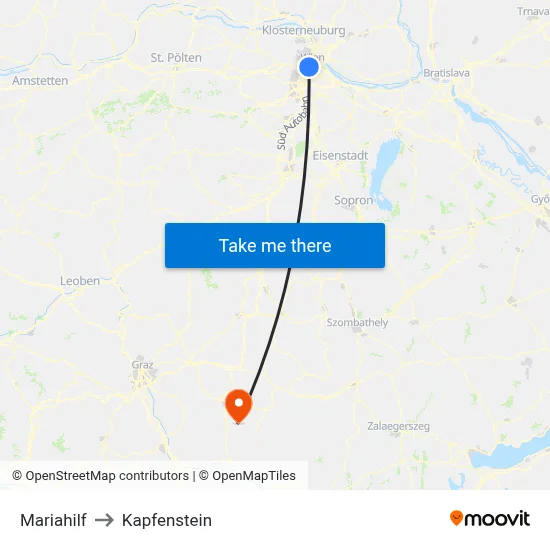 Mariahilf to Kapfenstein map