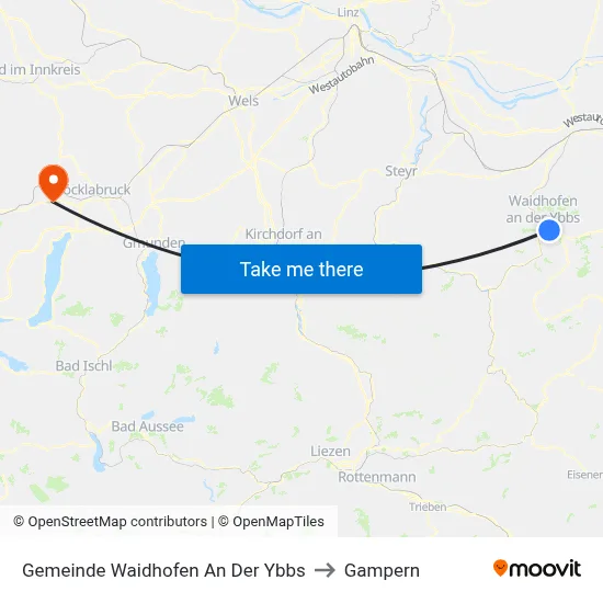 Gemeinde Waidhofen An Der Ybbs to Gampern map