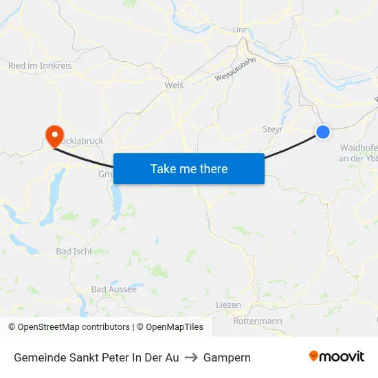 Gemeinde Sankt Peter In Der Au to Gampern map