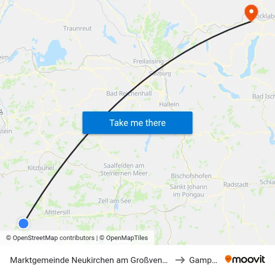 Marktgemeinde Neukirchen am Großvenediger to Gampern map