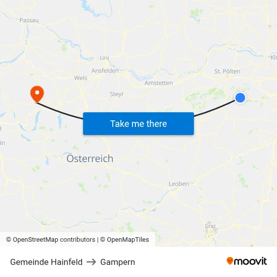 Gemeinde Hainfeld to Gampern map