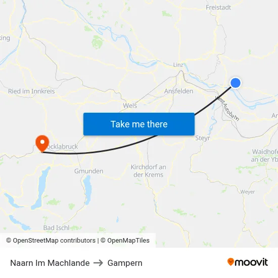 Naarn Im Machlande to Gampern map