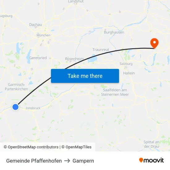 Gemeinde Pfaffenhofen to Gampern map