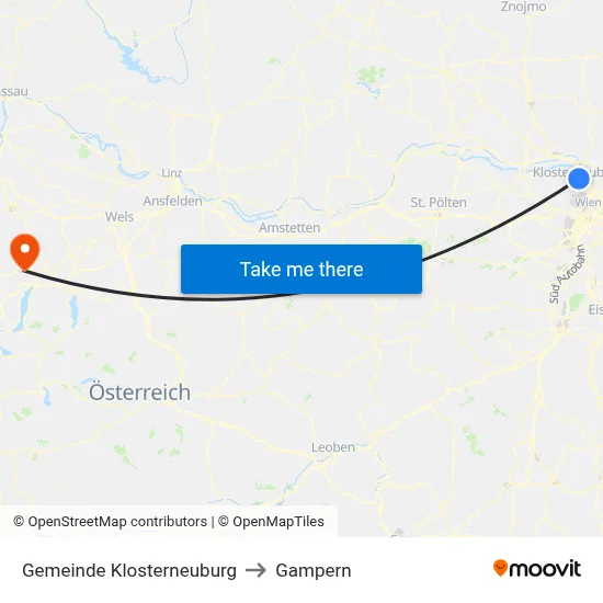 Gemeinde Klosterneuburg to Gampern map