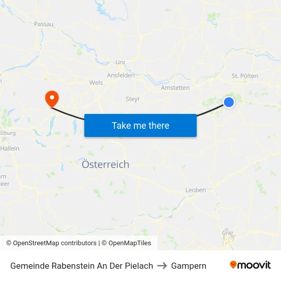 Gemeinde Rabenstein An Der Pielach to Gampern map