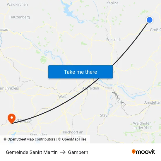 Gemeinde Sankt Martin to Gampern map