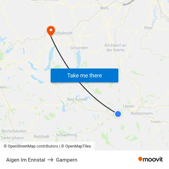 Aigen Im Ennstal to Gampern map