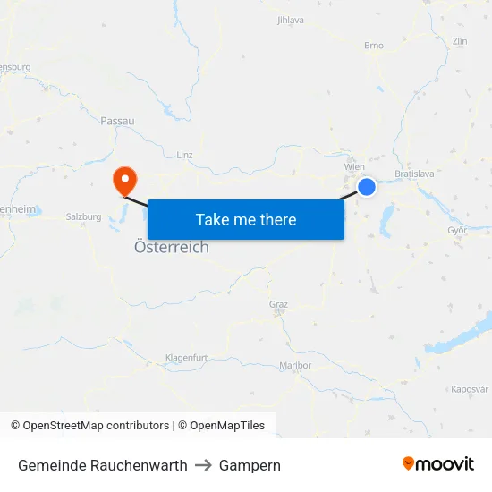Gemeinde Rauchenwarth to Gampern map