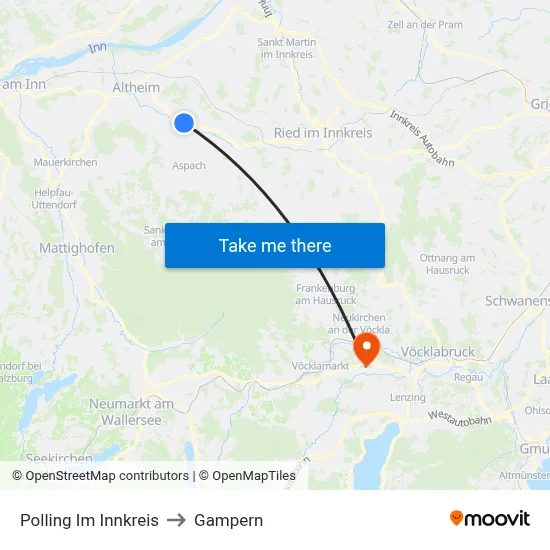 Polling Im Innkreis to Gampern map