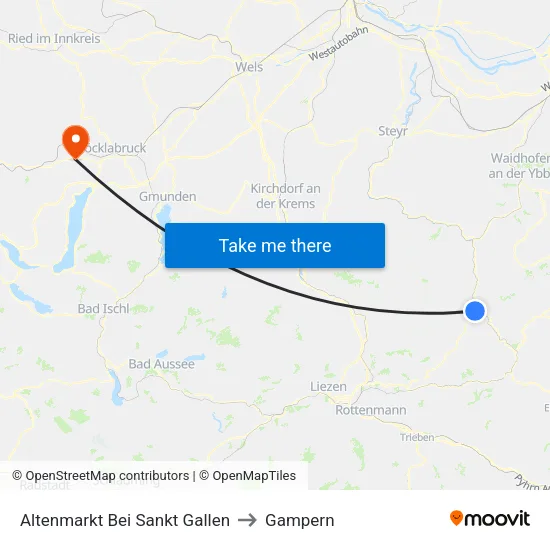 Altenmarkt Bei Sankt Gallen to Gampern map