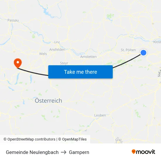 Gemeinde Neulengbach to Gampern map