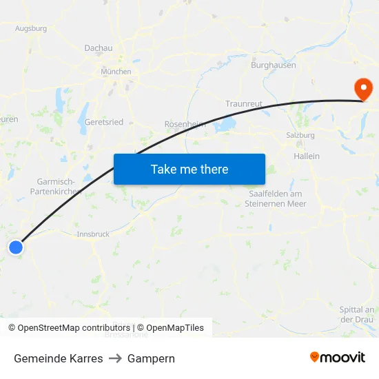 Gemeinde Karres to Gampern map