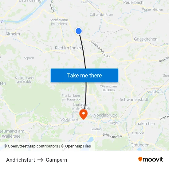 Andrichsfurt to Gampern map