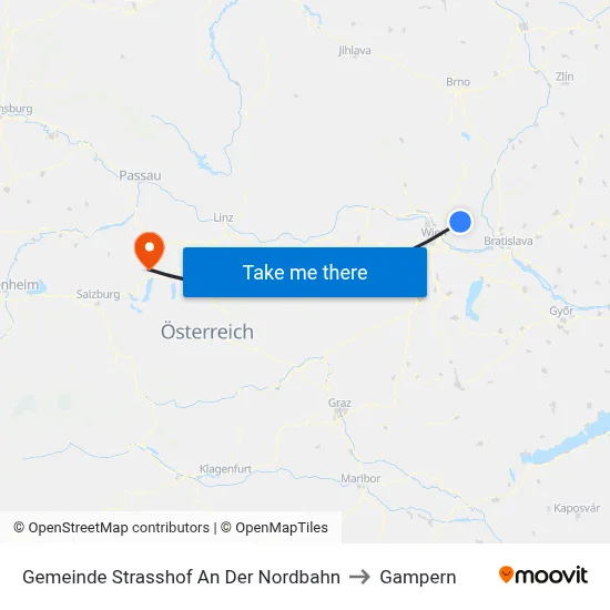 Gemeinde Strasshof An Der Nordbahn to Gampern map